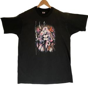 Vintage‎ Lady Death 1993 Brian Pullido Graphic T shirt Black Size XXL Fading